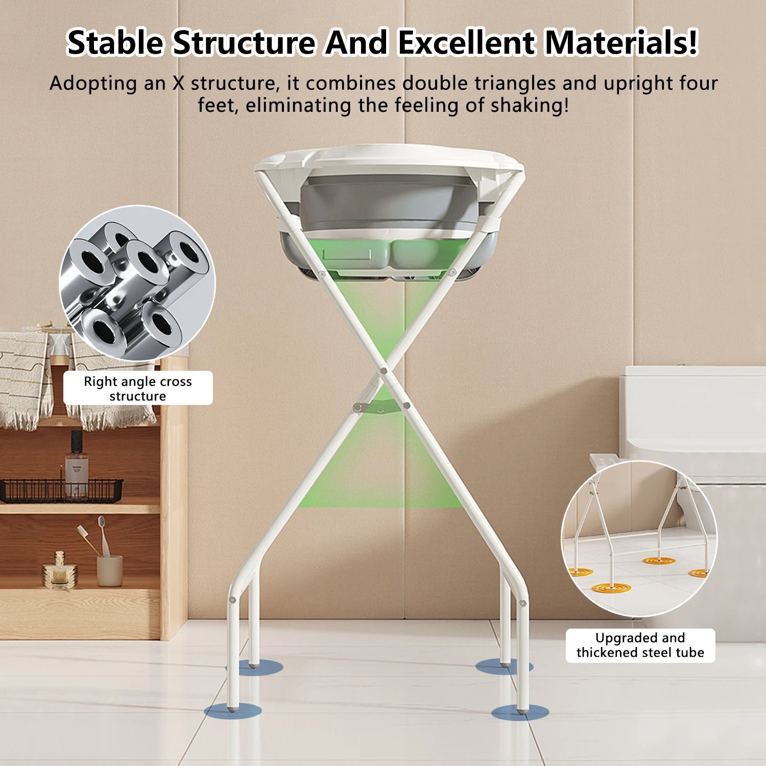 🛁 Schormann Foldbart Babybadekar 3-i-1 med Stativ & Badepude