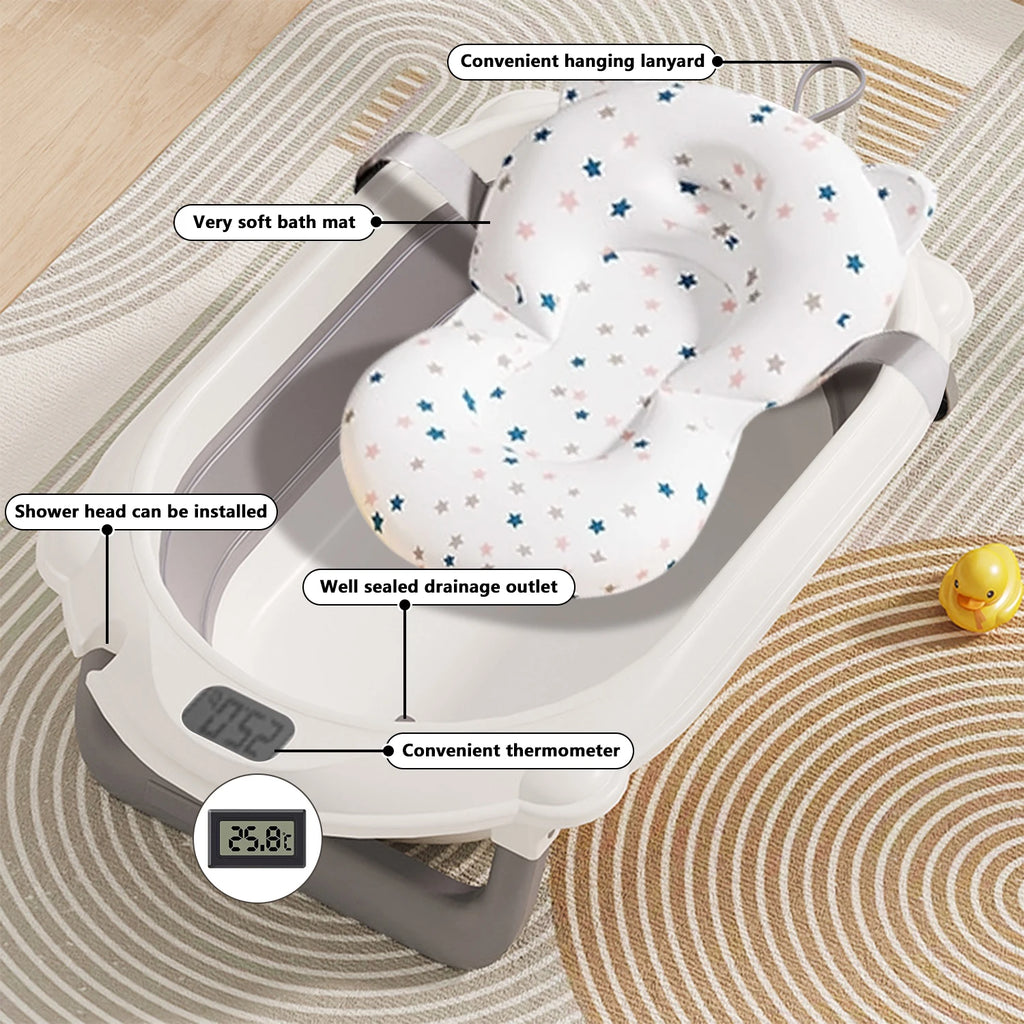 🛁 Schormann Foldbart Babybadekar 3-i-1 med Stativ & Badepude