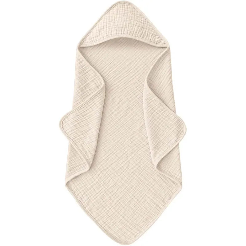 🤎 Schormann Baby Badehåndklæde med Hætte – Blød Bomuld (76 × 76 cm)