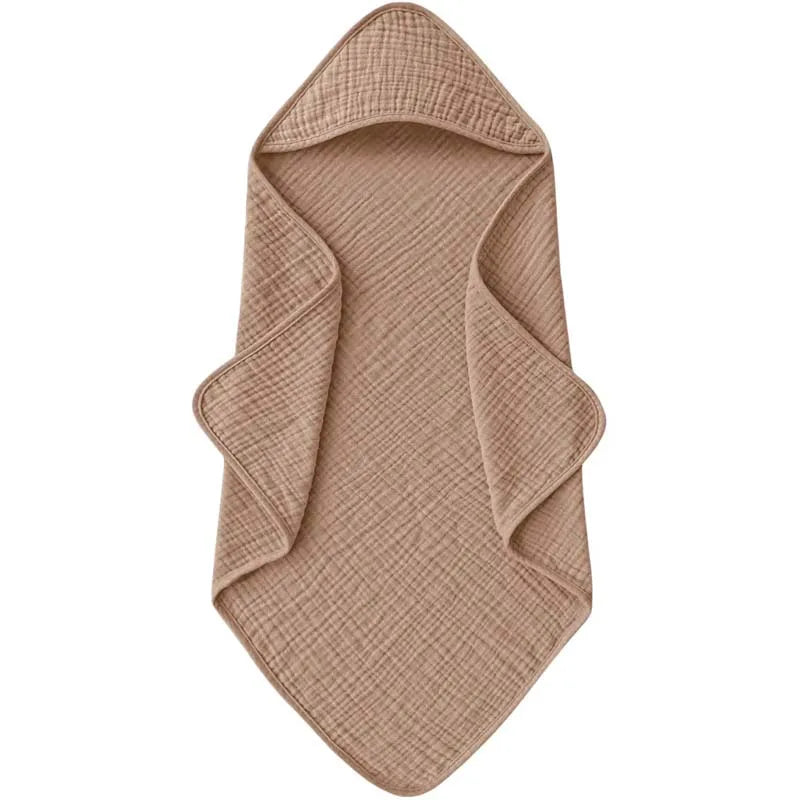 🤎 Schormann Baby Badehåndklæde med Hætte – Blød Bomuld (76 × 76 cm)